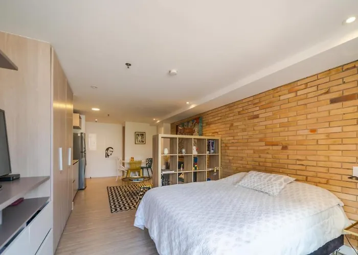 Iluminado Y Moderno Apartaestudio Boho Chic/Balcon